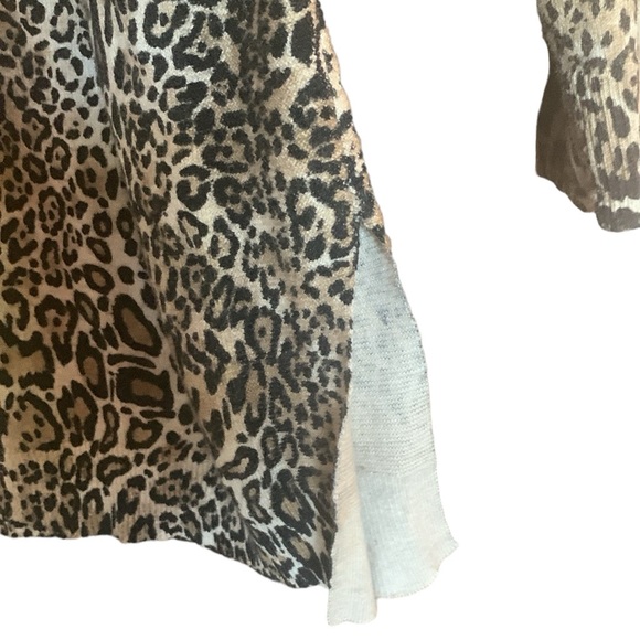 Chicos size 3 cheetah open front cardigan long sweater Chicos size 3 / Large - Picture 4 of 5